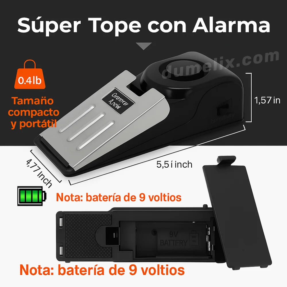 Tope de seguridad con alarma para puerta LP