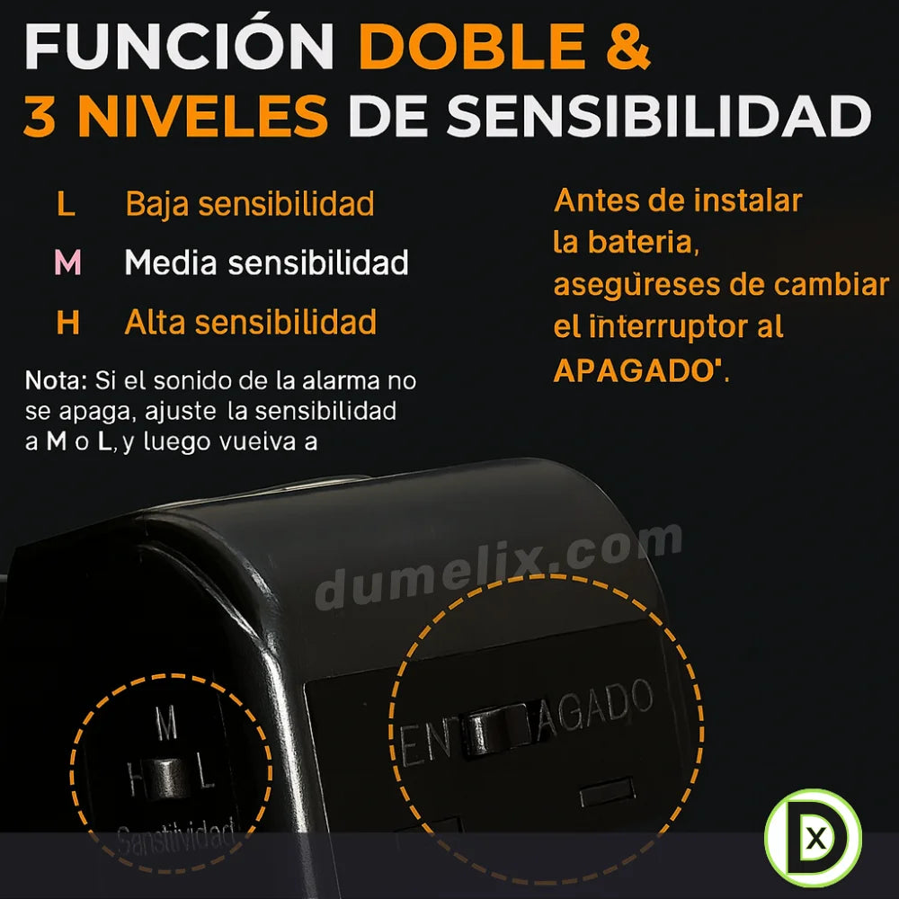 Tope de seguridad con alarma para puerta LP